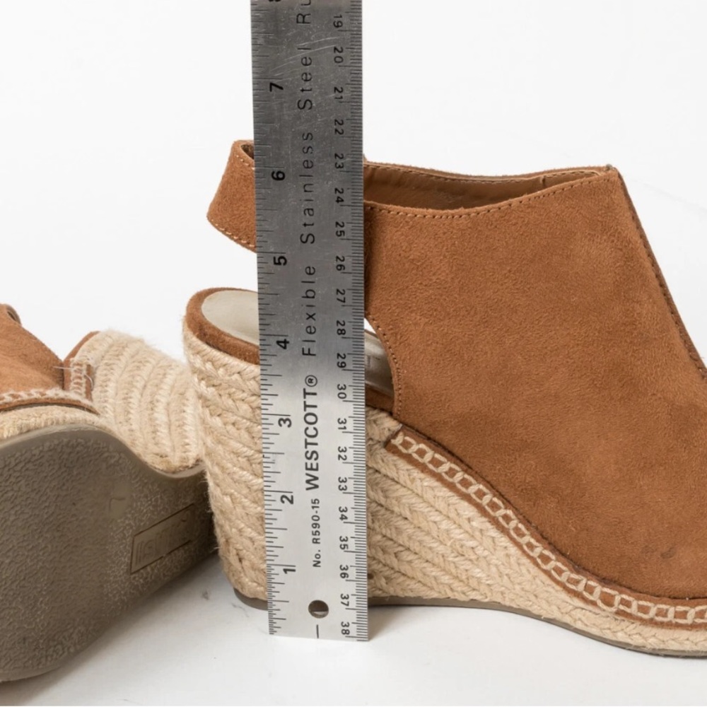 Brash Womens High Heel Wedge Suede Espadrille Open Toe Sandals ~ Rustic Brown 8 - Picture 10 of 13